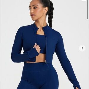 Oner Active Navy Blue Cropped Zip-Up Jacket